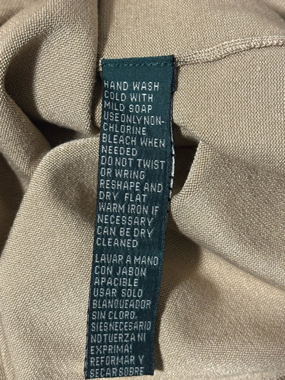 Ralph Lauren‎ Silk-Blend Crew Neck Long Sleeve Top - Beige. Women’s Large. - Picture 3 of 5
